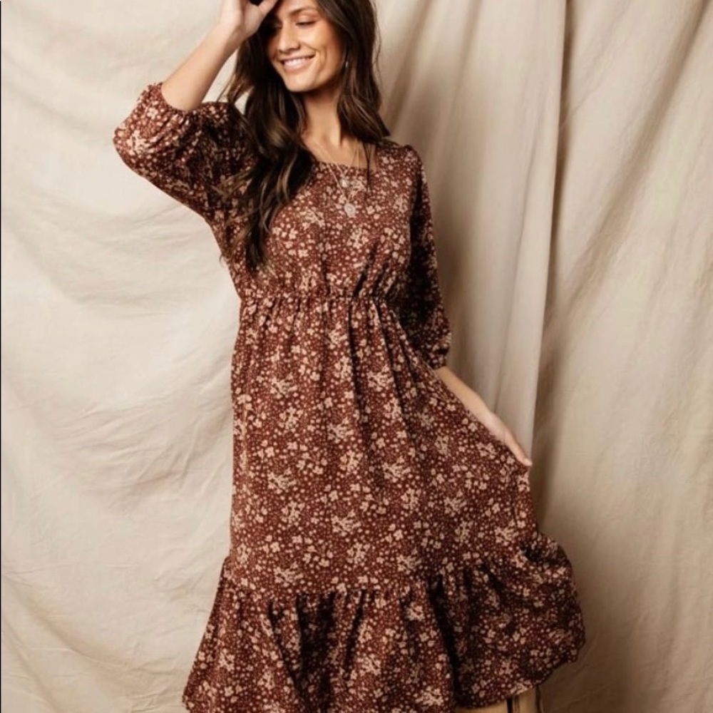 🌻 NWOT Bohme Serena Midi Floral Dress 🌻